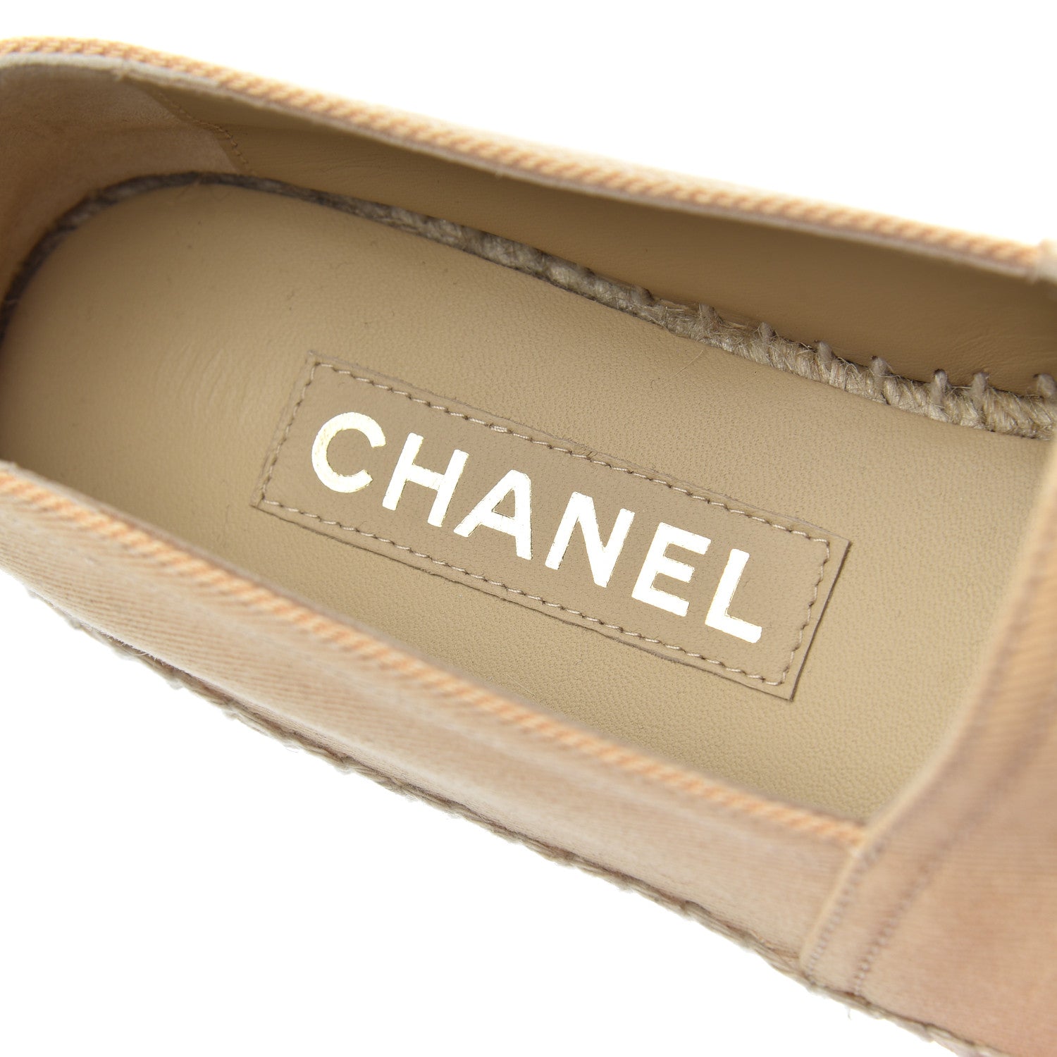 Chanel Denim CC Espadrilles 38 Beige Black 6 of 9