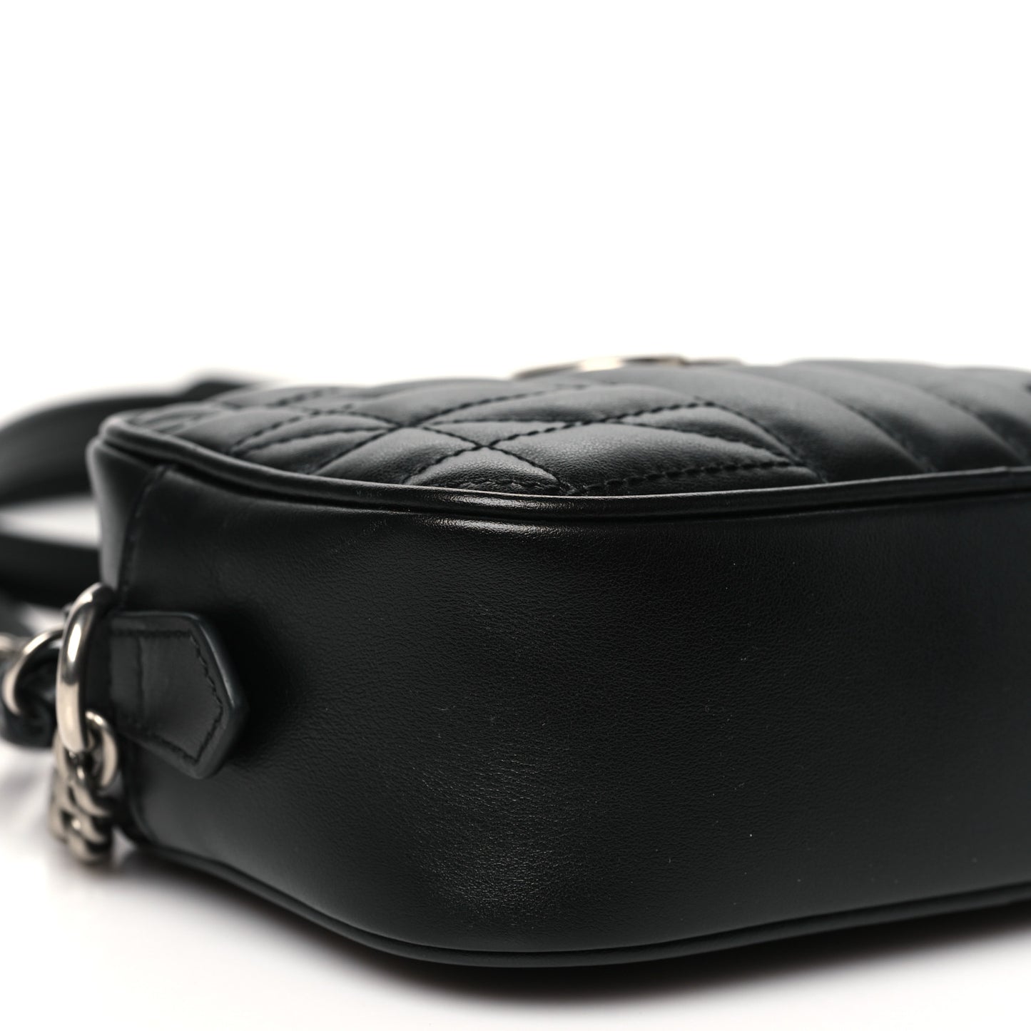 Calfskin Matelasse Aria Mini GG Marmont Chain Shoulder Bag Black