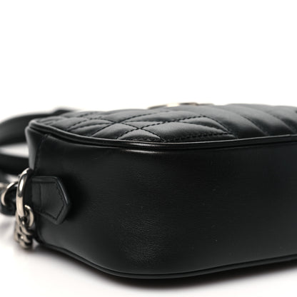 Gucci Calfskin Matelasse Aria Mini GG Marmont Chain Shoulder Bag Black 9 of 11