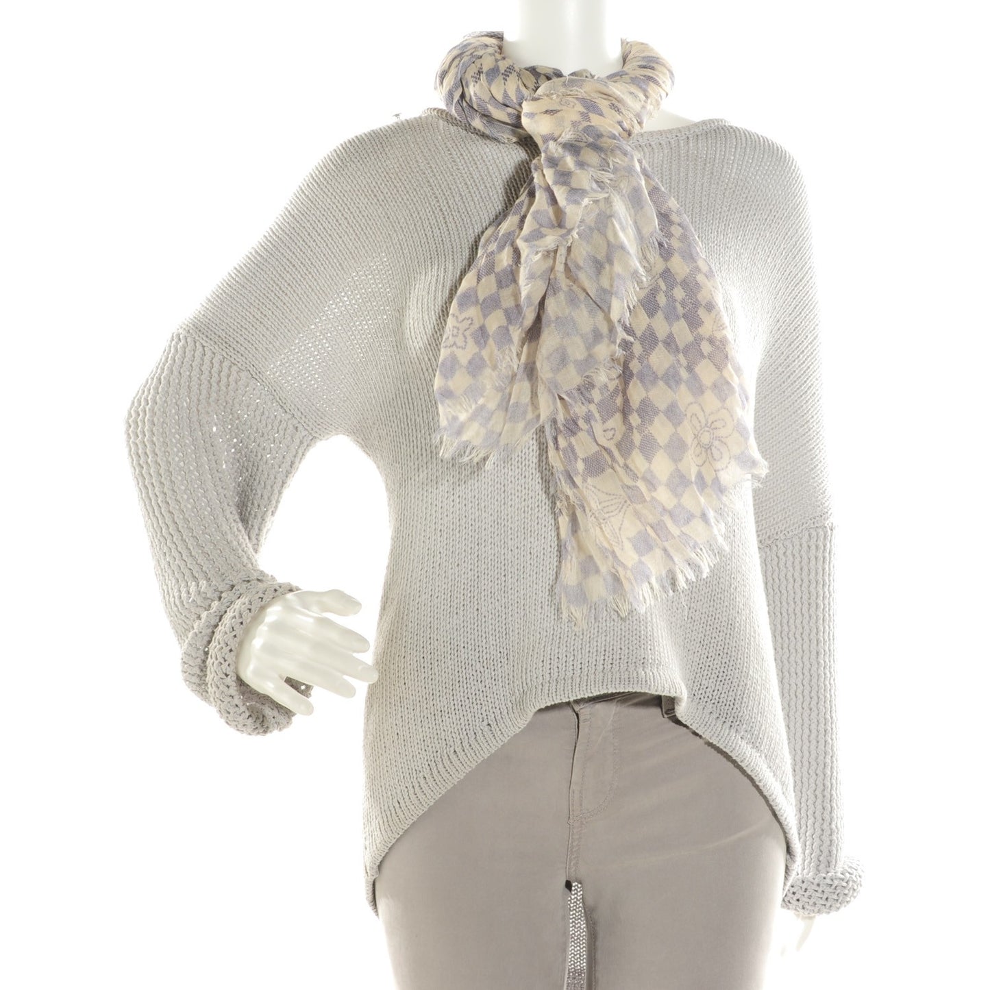 Cashmere Silk Damier Azur Stole