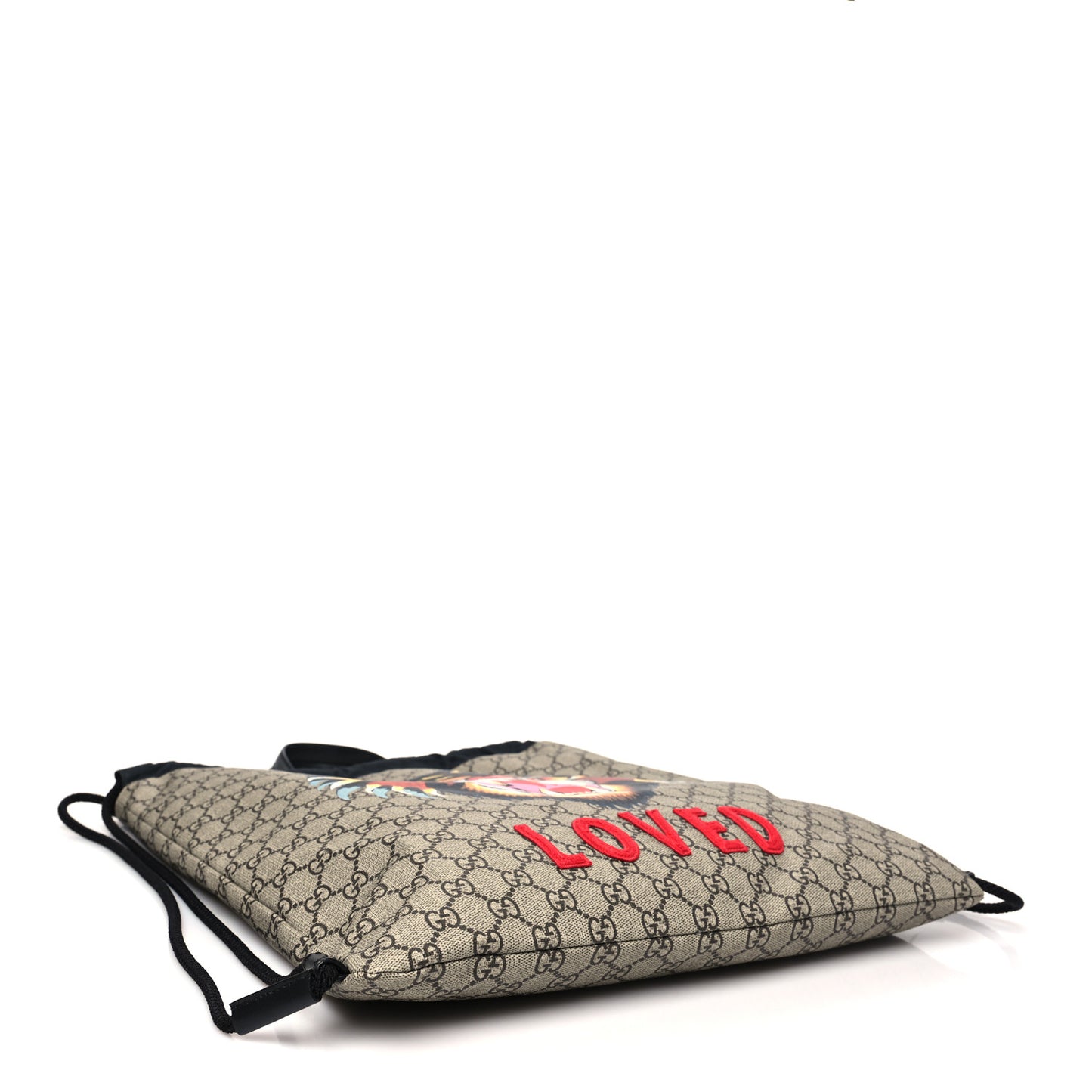 GG Supreme Monogram Angry Cat Drawstring Backpack