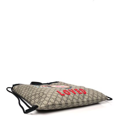 Gucci GG Supreme Monogram Angry Cat Drawstring Backpack 4 of 10