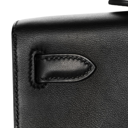 Hermes Swift Kelly Cut Clutch Pochette Black 13 of 29