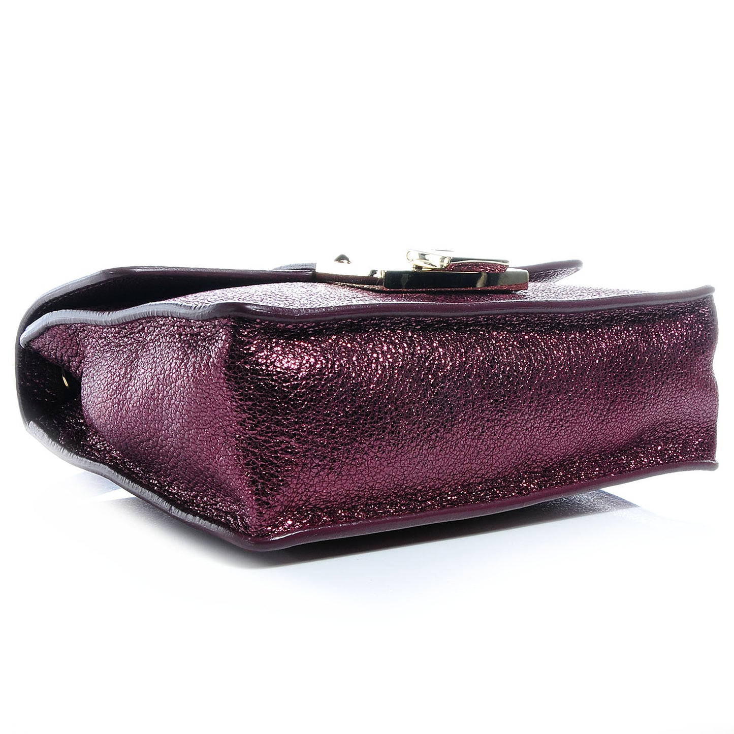 Glitter Calfskin Rebel Crossbody Plum