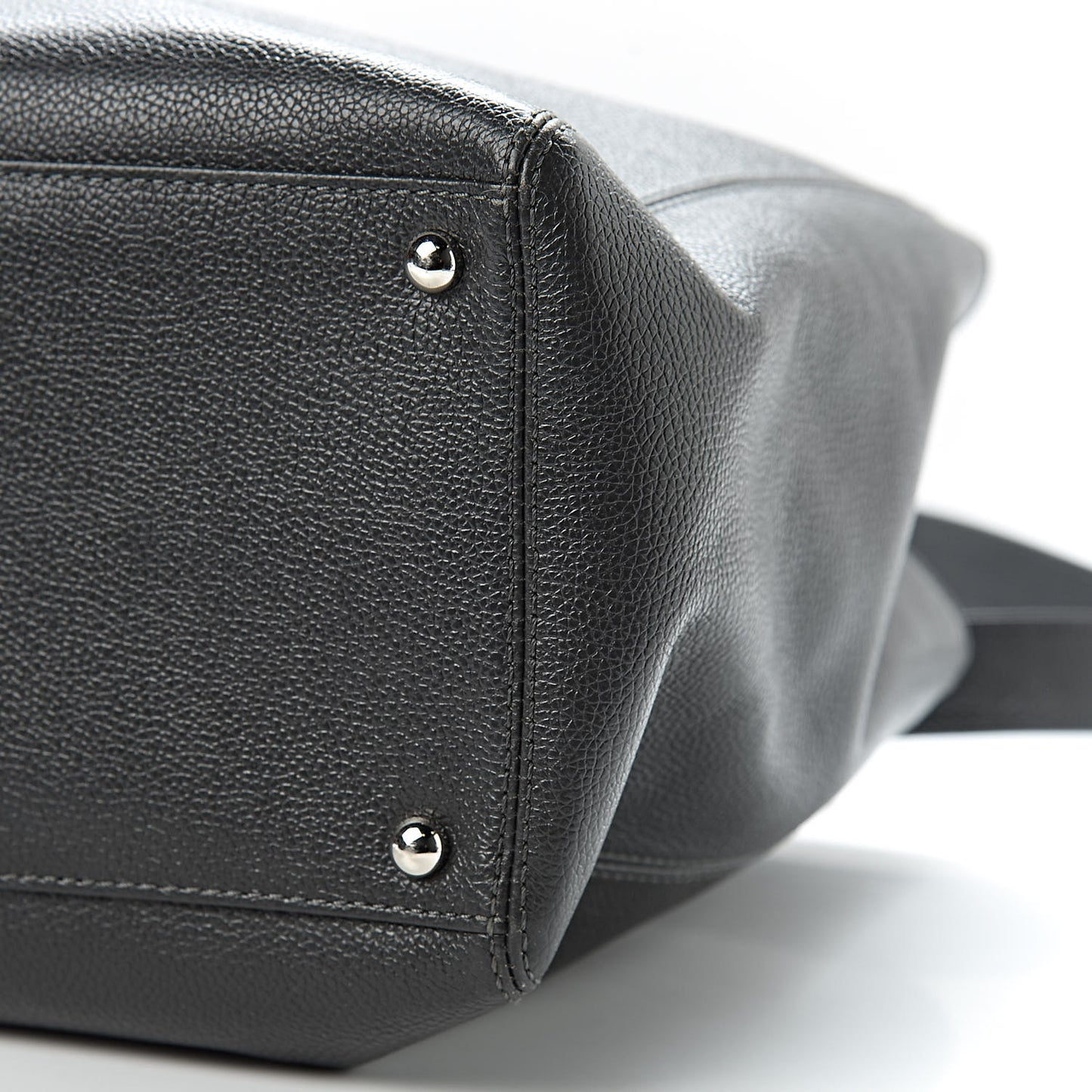 Calfskin Cerf Executive Shopper Tote Dark Grey