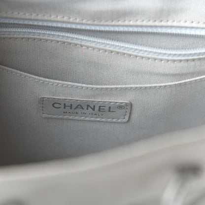 Chanel Metallic Iridescent Calfskin Chevron Quilted Small Urban Spirit Backpack Silver 7 of 9