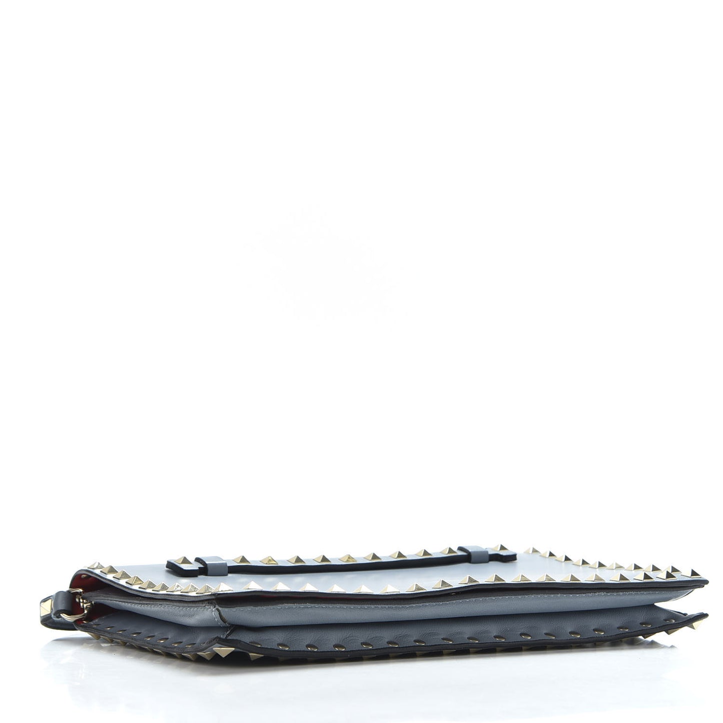Nappa Rockstud Wristlet Clutch Grey