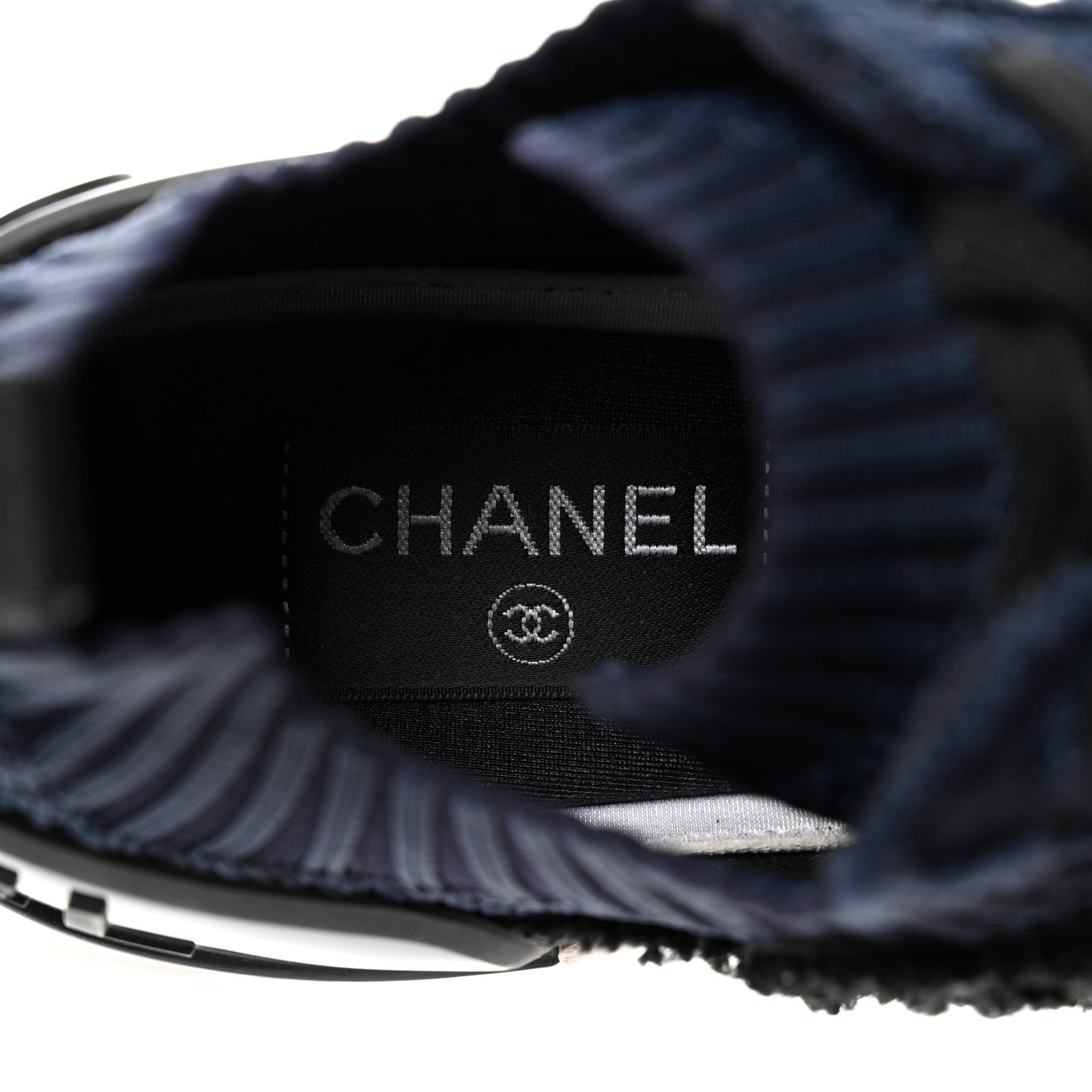 Fabric Logo Sneakers 35.5 Navy Black