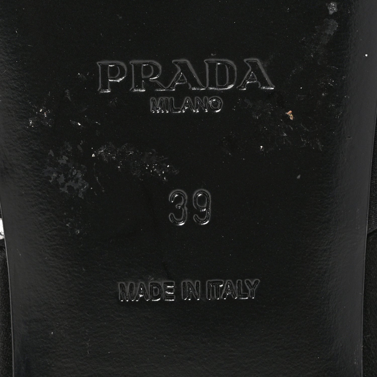Prada Satin Crystal Logo 10mm Slide Sandals 39 Black 8 of 10