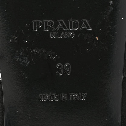 Prada Satin Crystal Logo 10mm Slide Sandals 39 Black 8 of 10