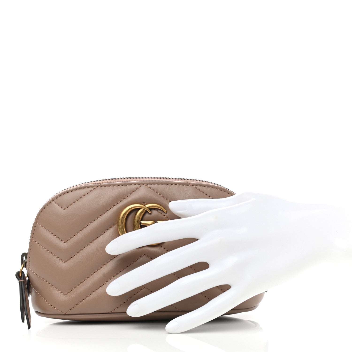 Gucci Calfskin Matelasse GG Marmont Pouch Cosmetic Case Porcelain Rose 2 of 7