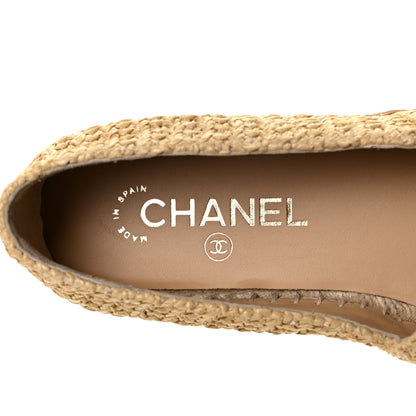 Chanel Braided Fabric Lambskin CC Espadrilles 39 Beige Black 8 of 10
