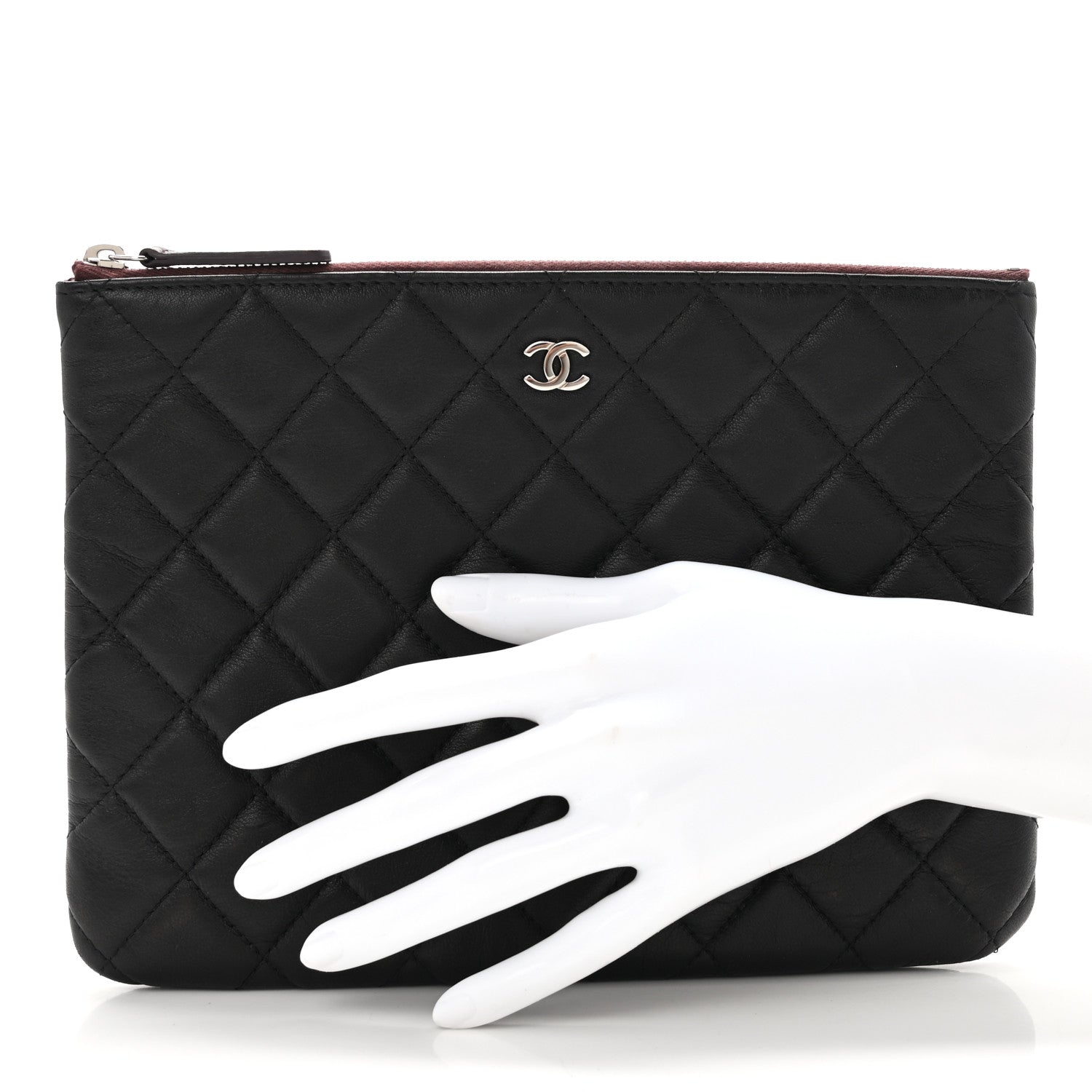 Chanel Lambskin Quilted Medium Cosmetic Case Black 2 of 7