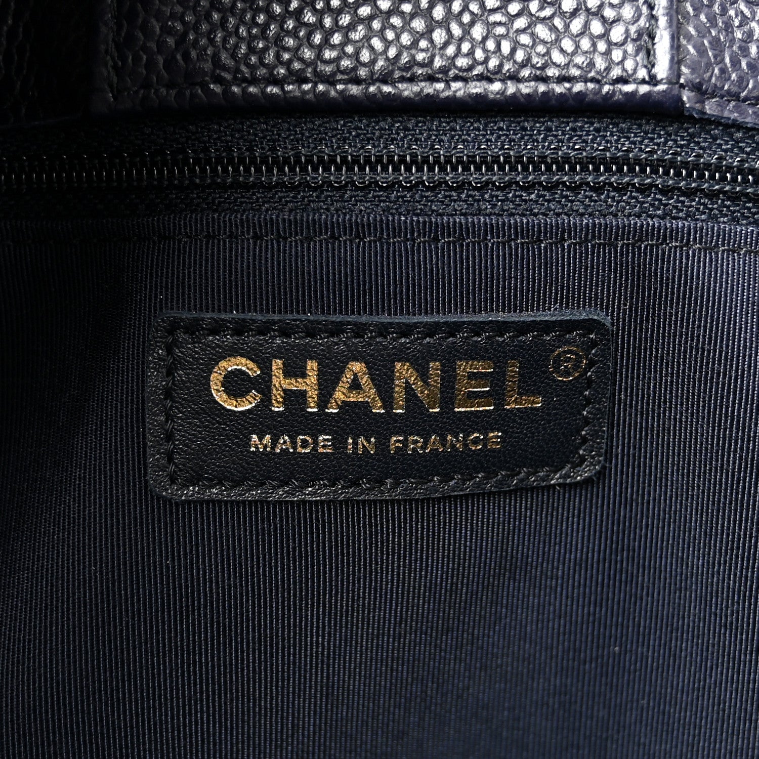 Chanel Caviar Quilted Large CC Shopping Tote Navy 6 of 12