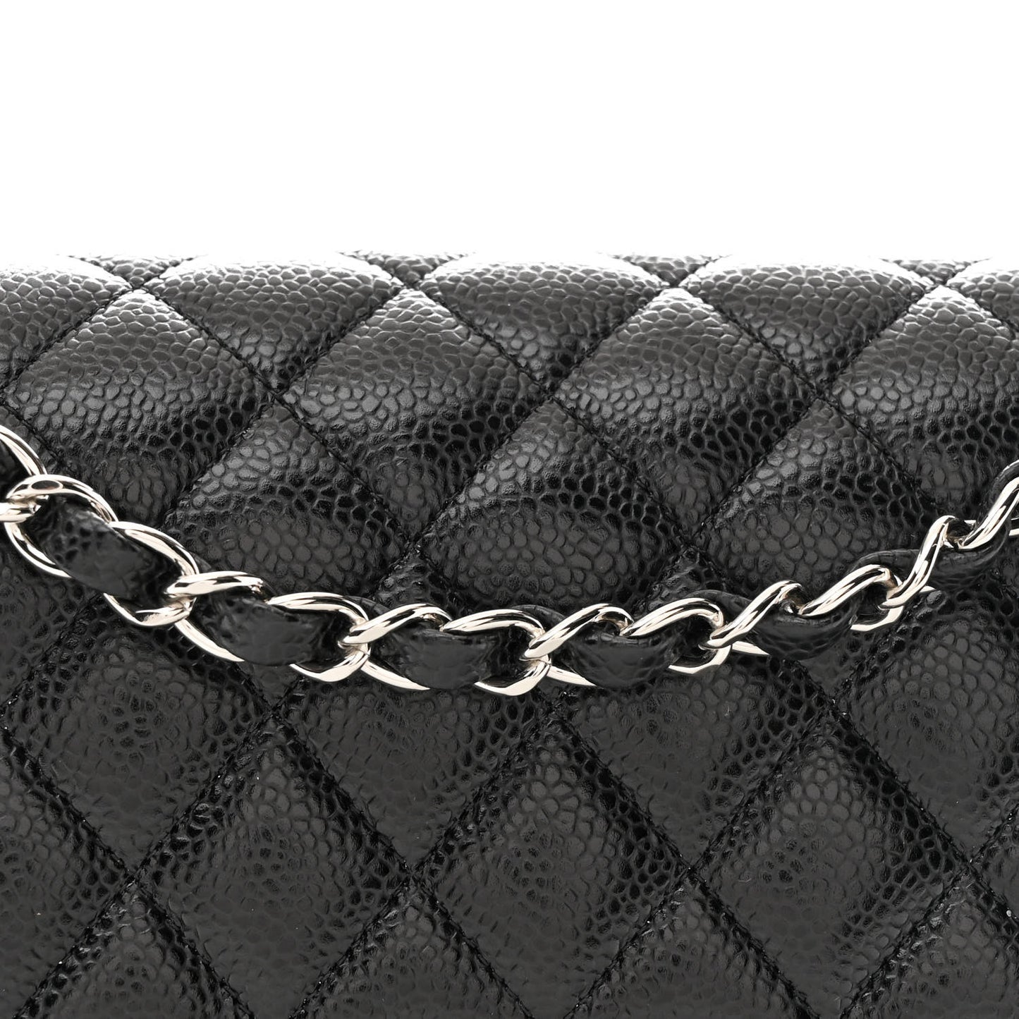 Caviar Quilted Medium Double Flap Black