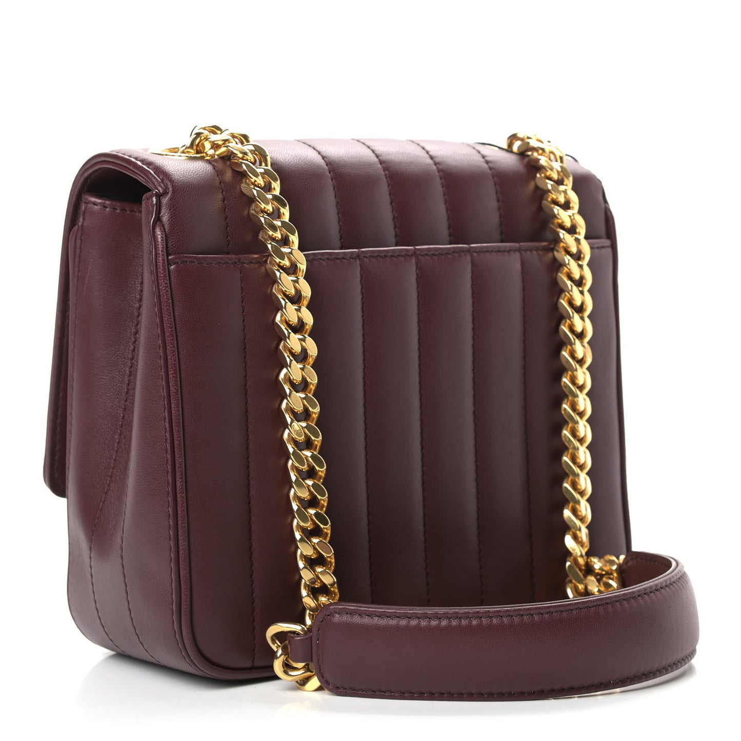 Lambskin Matelasse Monogram Medium Vicky Chain Bag Dark Legion Red