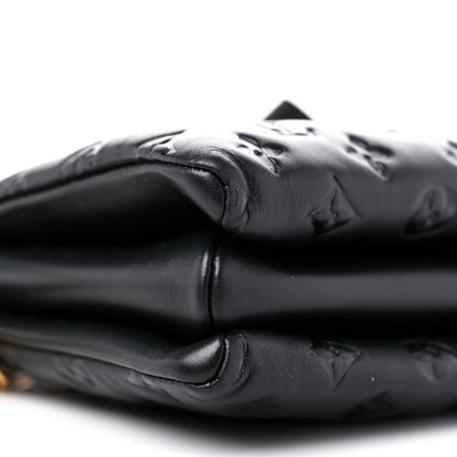 Louis Vuitton Lambskin Embossed Monogram Coussin PM Black 9 of 12
