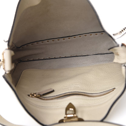 Valentino Garavani Pebbled Calfskin Large Rockstud Flip-Lock Messenger Bag Light Ivory 5 of 12