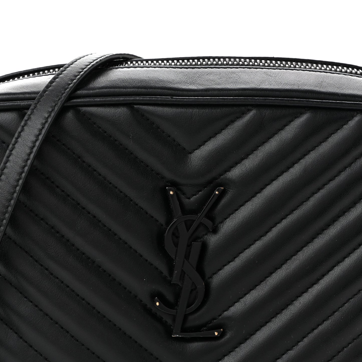 Calfskin Matelasse Monogram Monochrome Lou Camera Bag Black