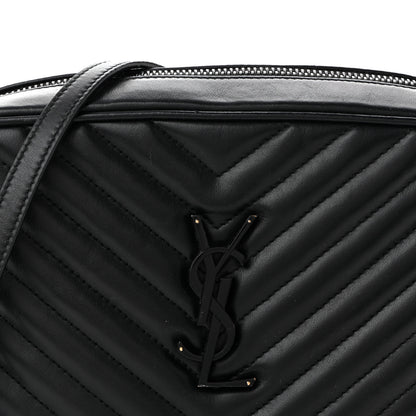 Saint Laurent Calfskin Matelasse Monogram Monochrome Lou Camera Bag Black 8 of 13