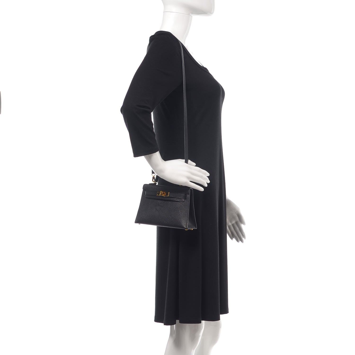 Hermes Chevre Chandra Mini Kelly Sellier 20 Black 2 of 13