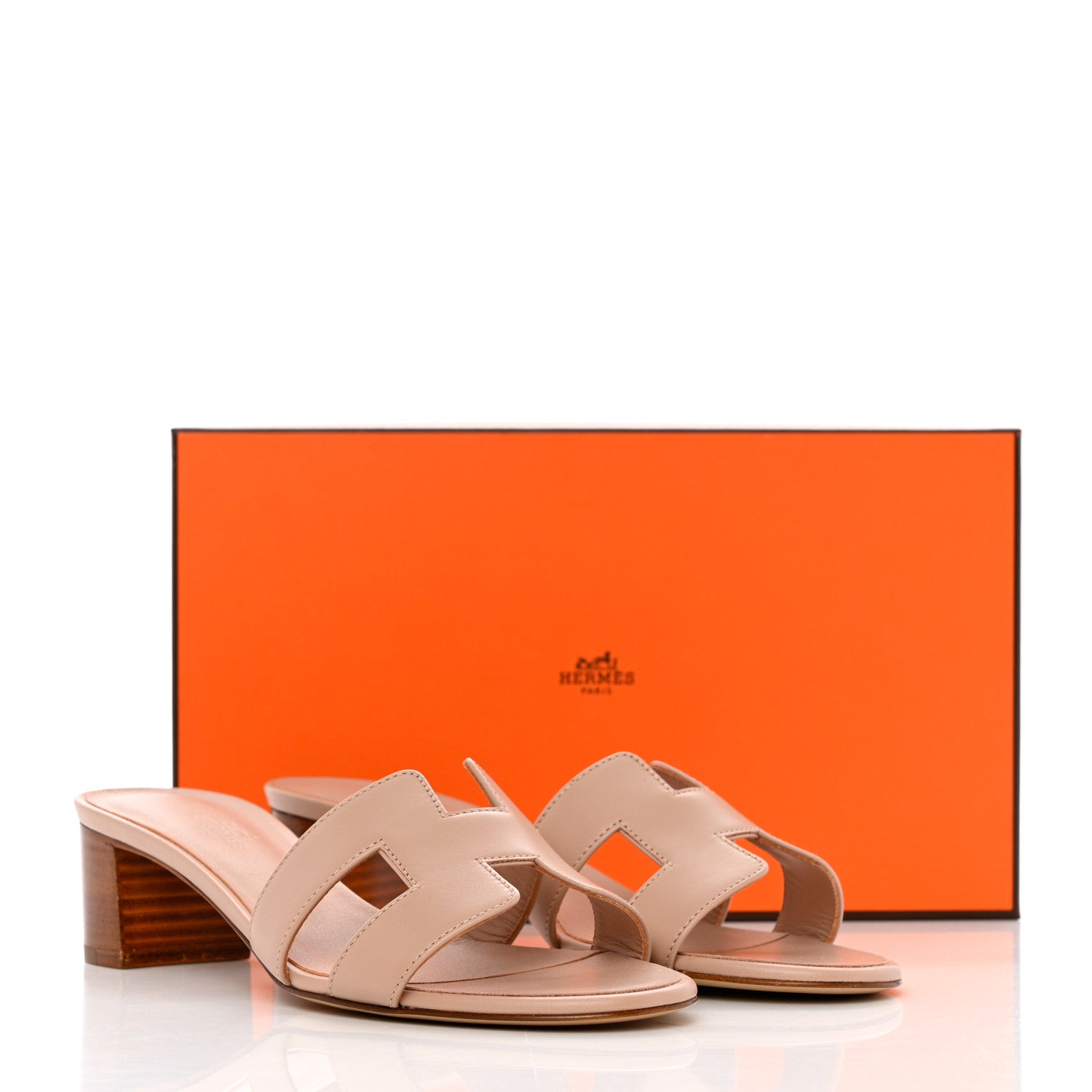 Hermes Calfskin Oasis Sandals 38 Beige Nude 9 of 9