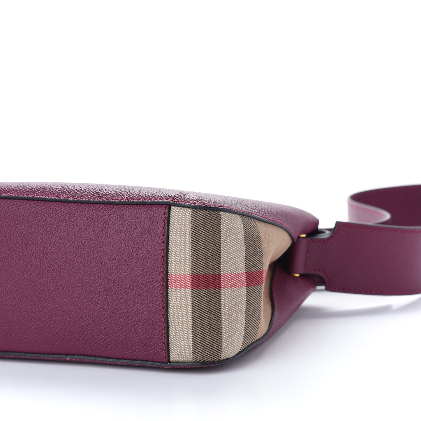 Soft Grain Calfskin House Check Small Helmsley Crossbody Dark Plum
