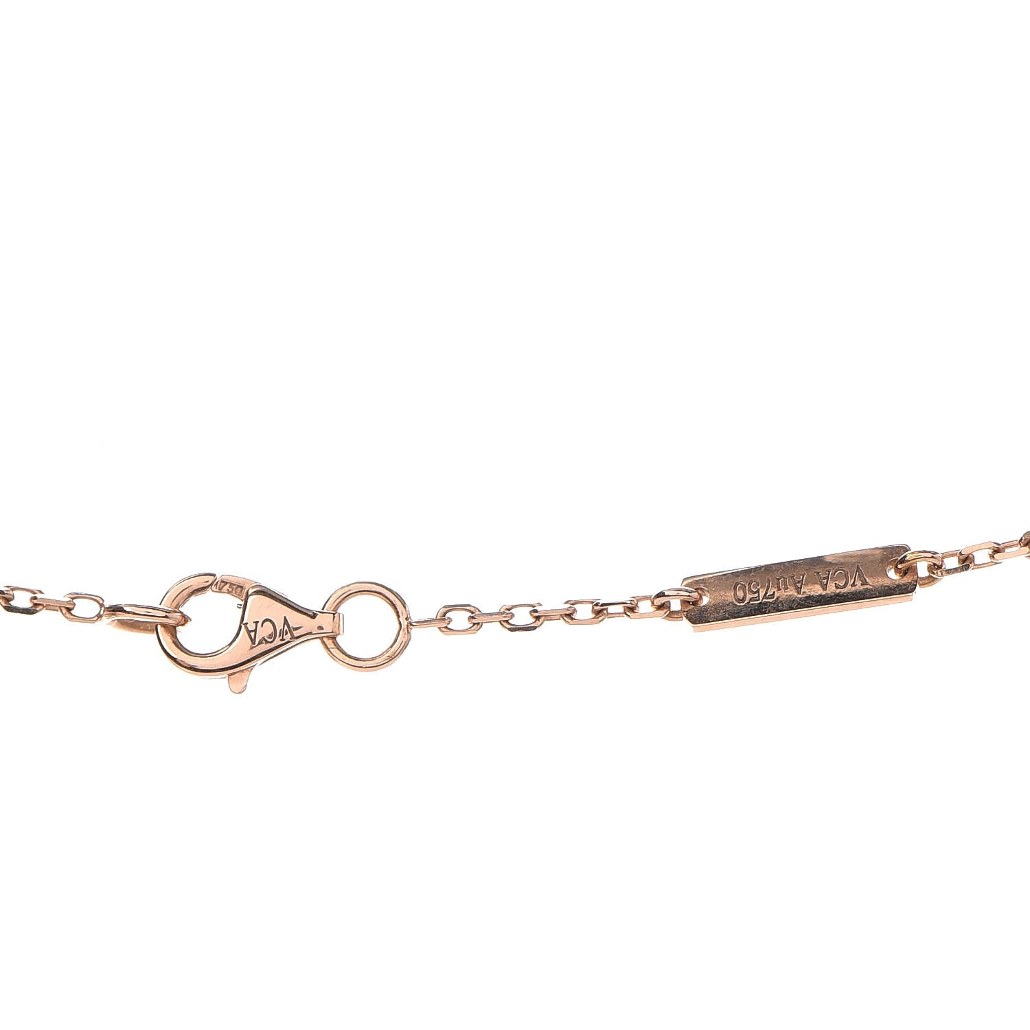 Van Cleef & Arpels 18K Pink Gold Grey Mother of Pearl Diamond Vintage Alhambra Pendant Necklace 5 of 6