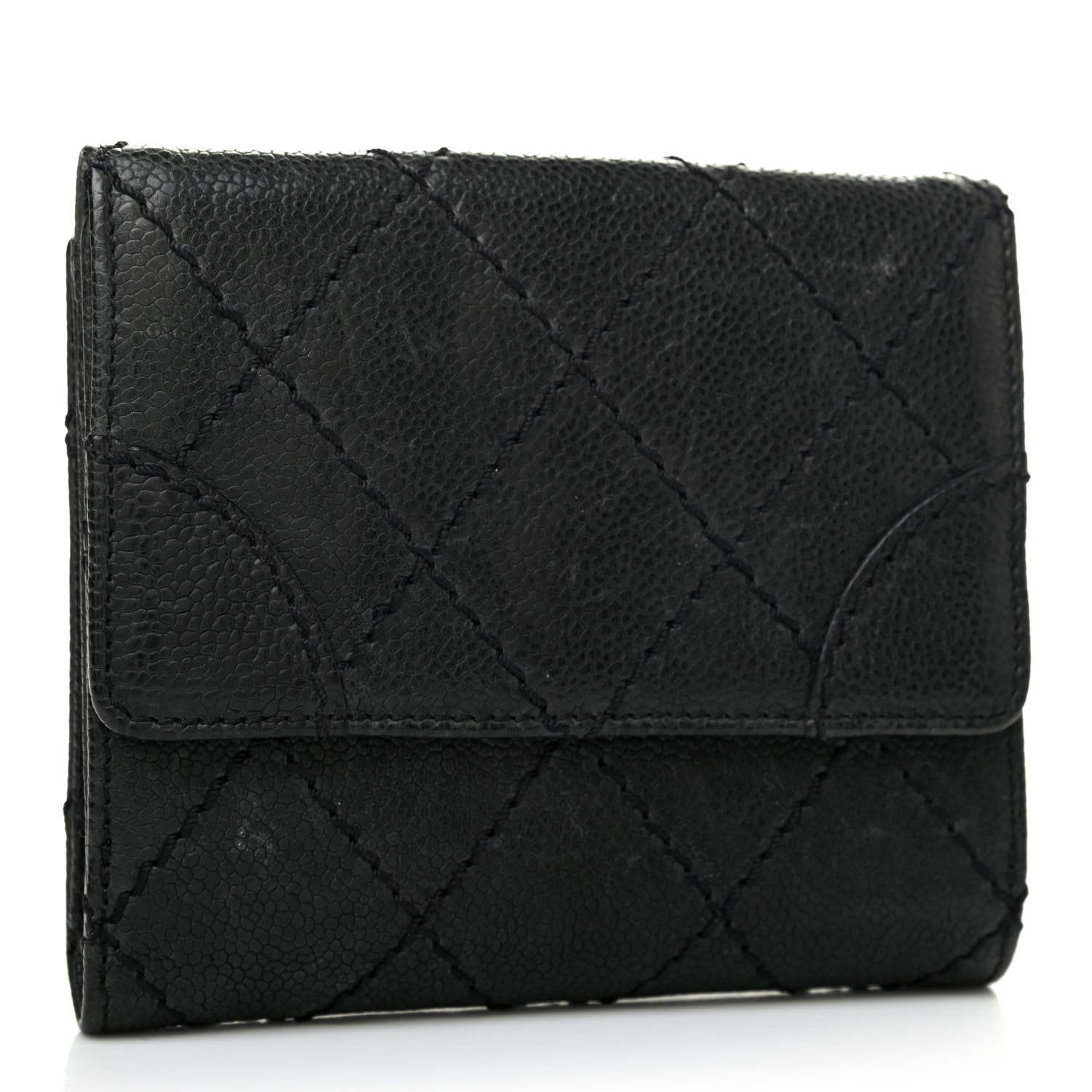 Chanel Caviar Outdoor Ligne French Wallet Black 2 of 4