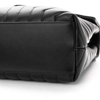 Saint Laurent Calfskin Y Quilted Monogram Monochrome Medium Loulou Chain Satchel Black 10 of 12