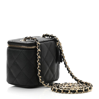 Chanel Caviar Quilted Mini Vanity Case With Chain Black 3 of 12