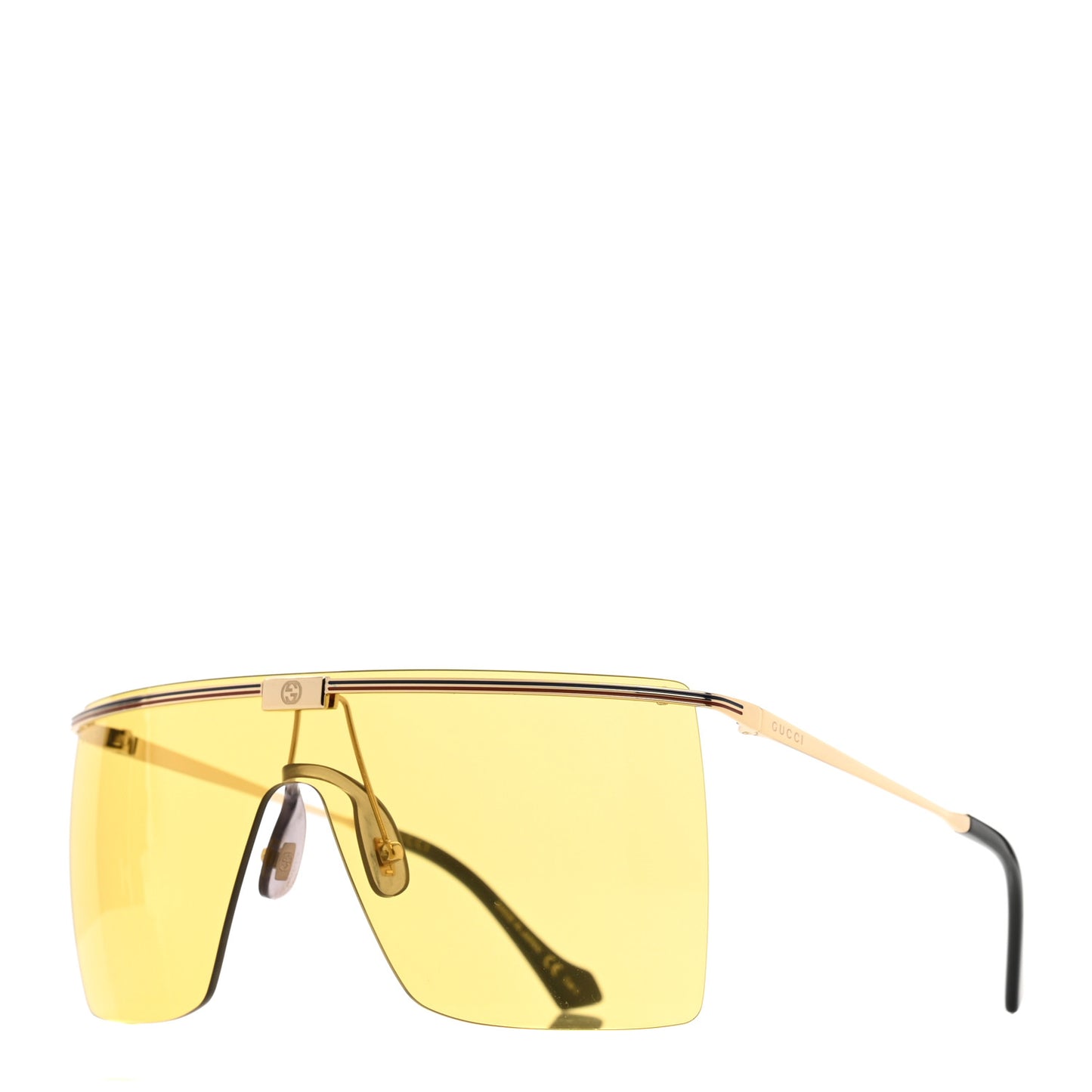 Metal Rimless Shield Sunglasses GG1096S Gold