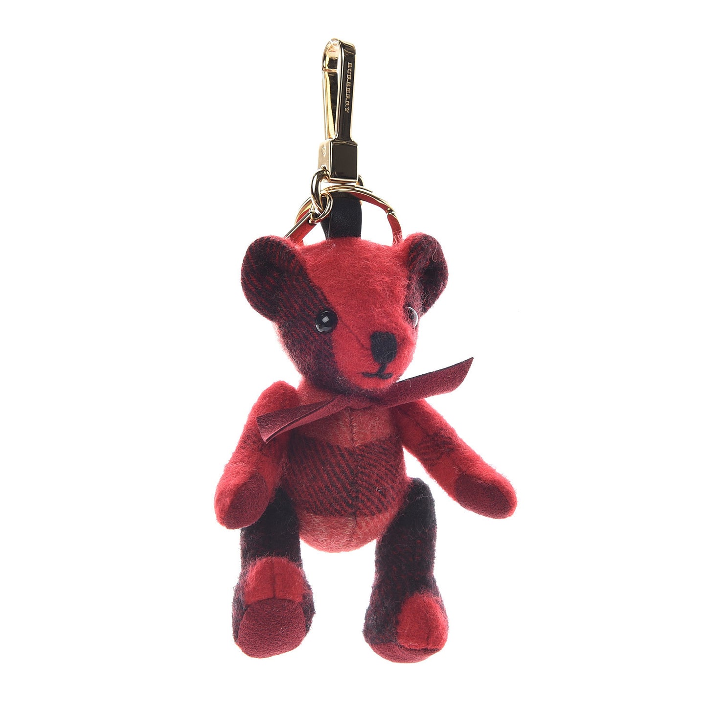 Cashmere Check Thomas Bear Bag Charm Parade Red