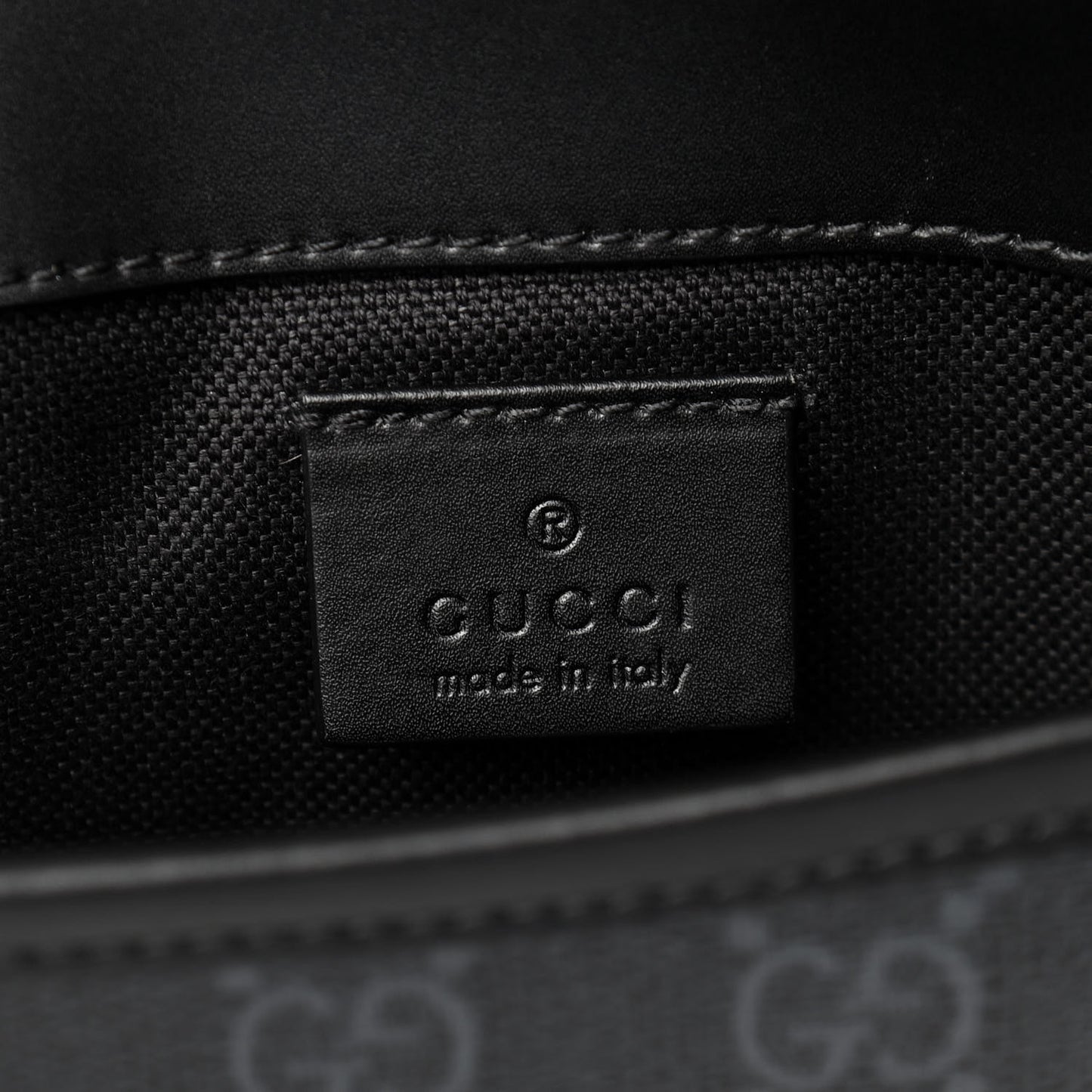 GG Supreme Monogram Web Slim Belt Bag Black Grey