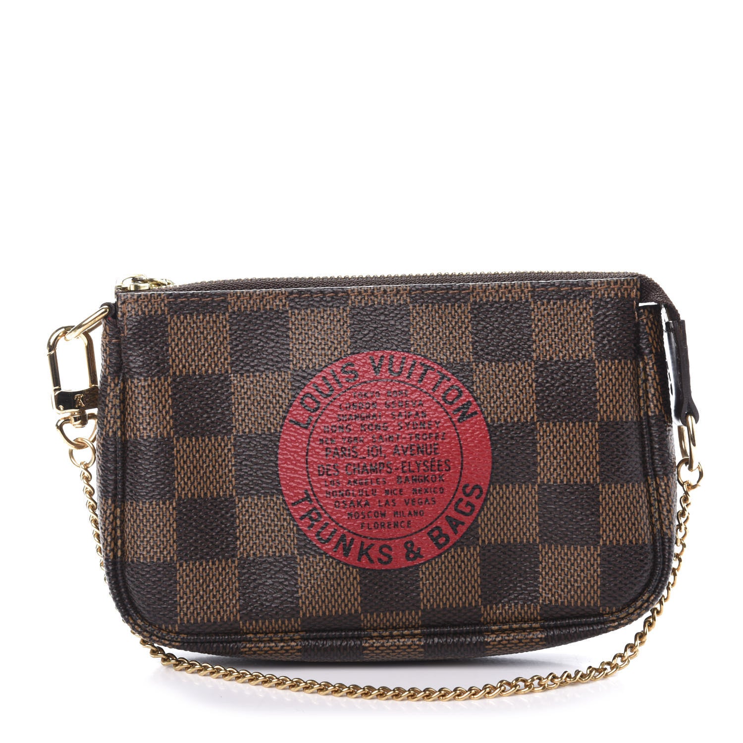 Louis Vuitton Damier Ebene Complice Trunks and Bags Mini Pochette Accessories Red 1 of 9