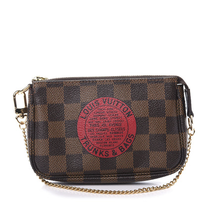 Louis Vuitton Damier Ebene Complice Trunks and Bags Mini Pochette Accessories Red 1 of 9