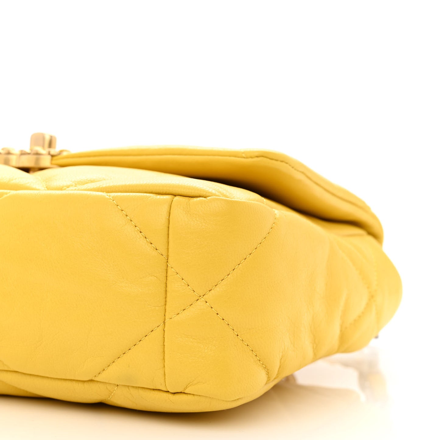 Lambskin Quilted Medium Chanel 19 Flap Yellow