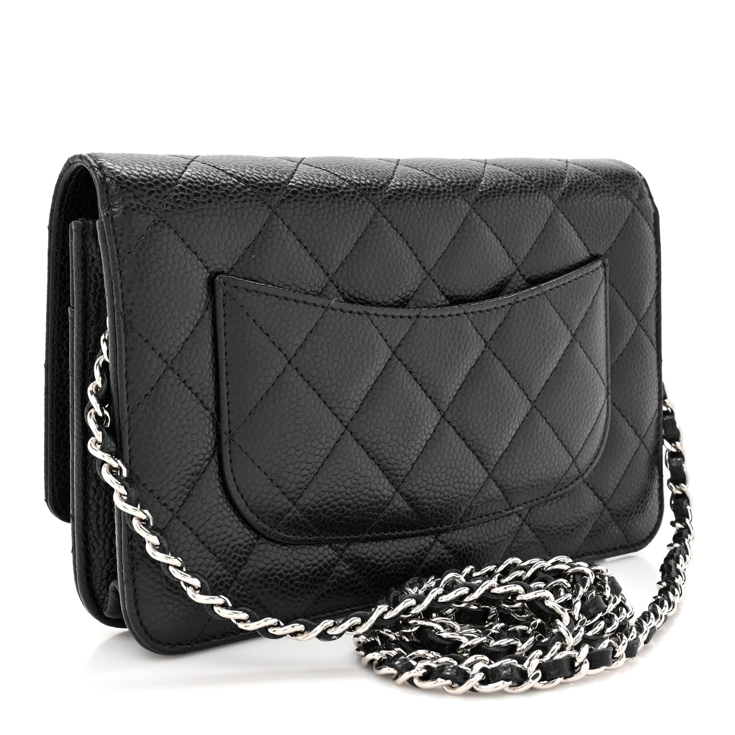 Caviar Quilted Wallet On Chain WOC Black