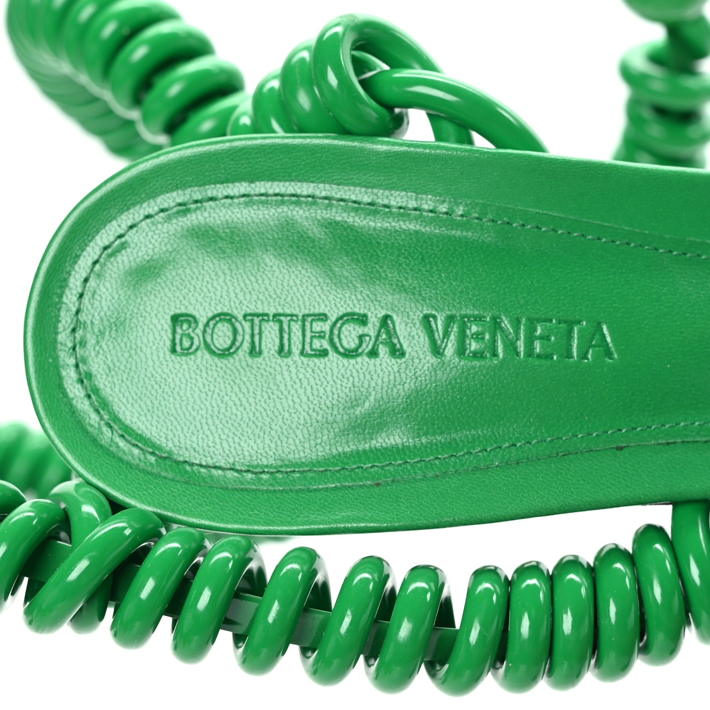 Rubber Wire Nappa Stretch 90mm Sandals 37.5 Grass