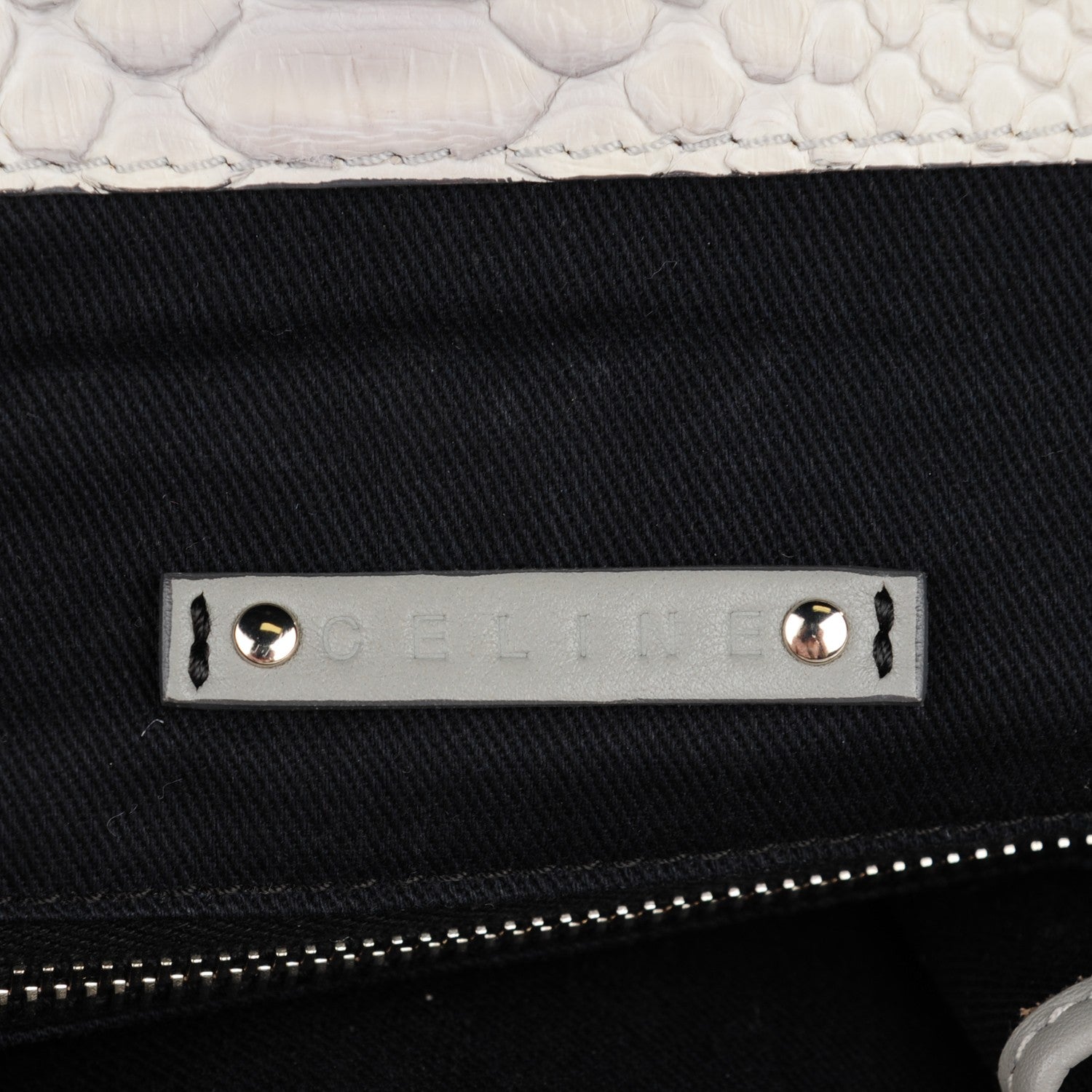 Celine Python Frame Tote White 6 of 7