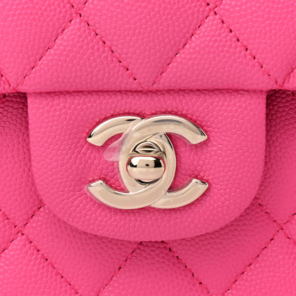 Chanel Caviar Quilted Medium Double Flap Dark Pink 7 of 10