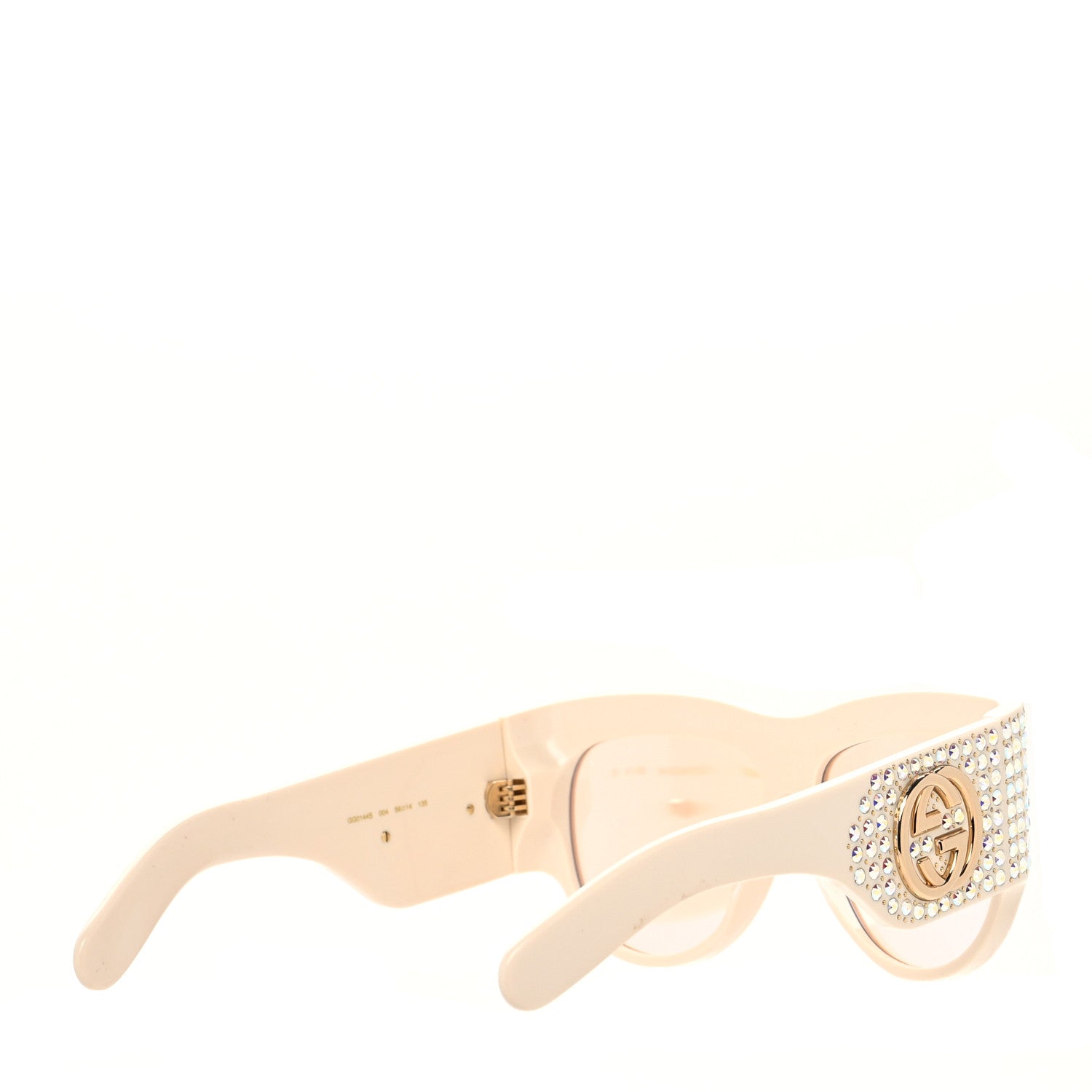 Gucci Acetate Crystal Oversize Hollywood Forever Sunglasses GG0144S Ivory 4 of 8