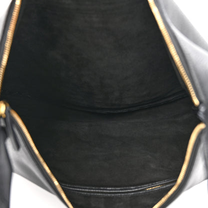 The Row Grained Calfskin Medium Everyday Shoulder Bag Black 5 of 9
