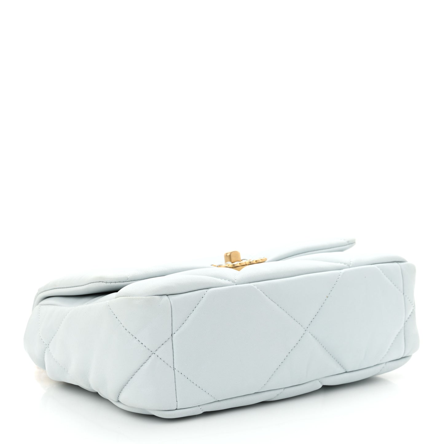 Lambskin Quilted Medium Chanel 19 Flap Light Blue