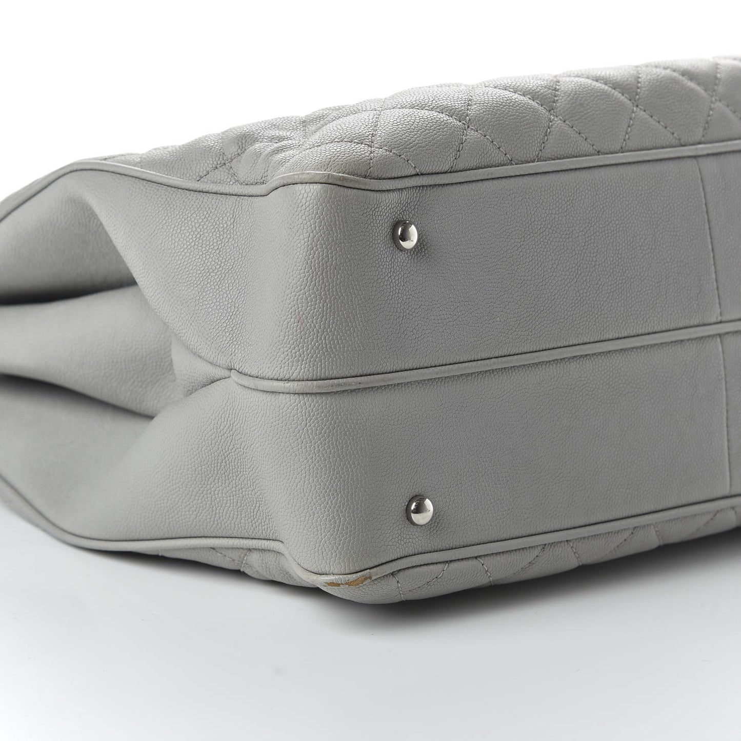 Caviar Quilted Large Urban Companion Top Handle Shopping Tote Grey