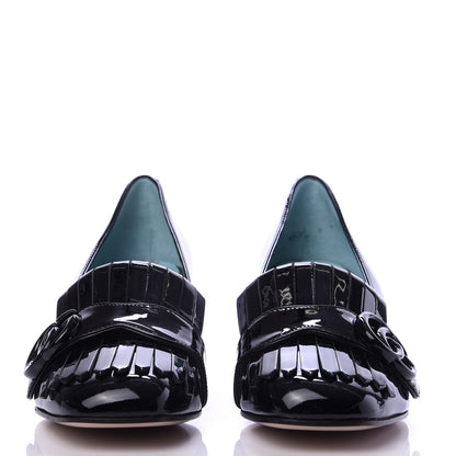 Gucci Vernice GG Marmont Fringe 50mm Loafer Pumps 35.5 Black 2 of 9