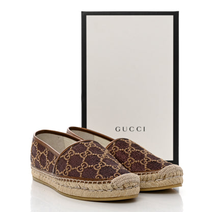 Gucci Lame Nappa GG Monogram Espadrilles 39 Brown Beige Light Bronze 10 of 10