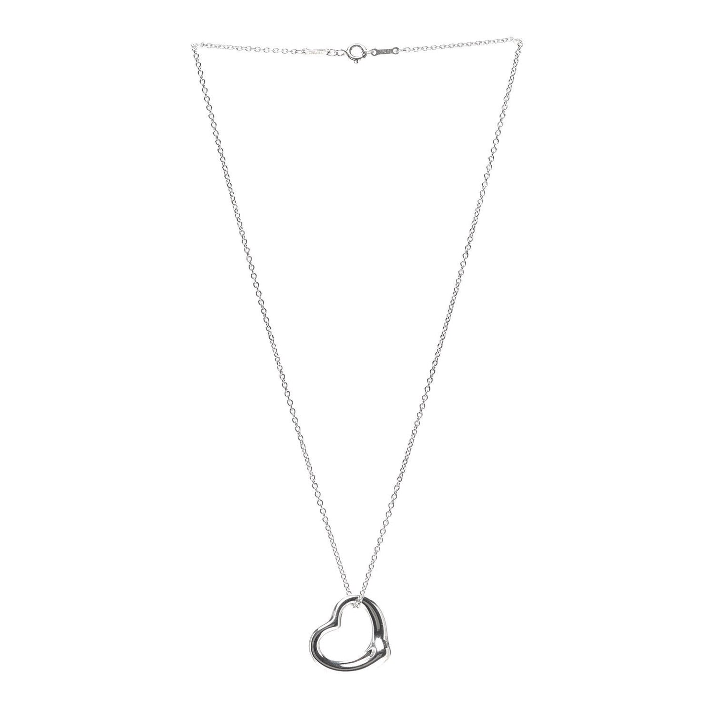 Sterling Silver 22mm Elsa Peretti Open Heart Pendant Necklace