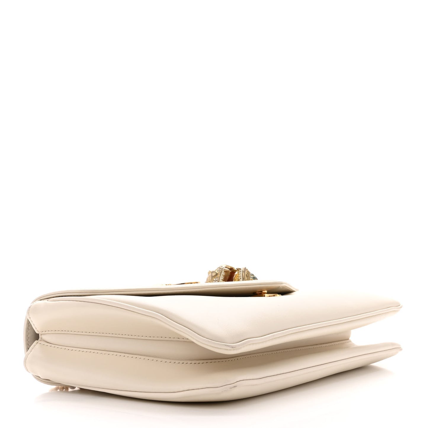 Vitello Palmellato Lux Crystal Medium Rajah Shoulder Bag Mystic White Multicolor