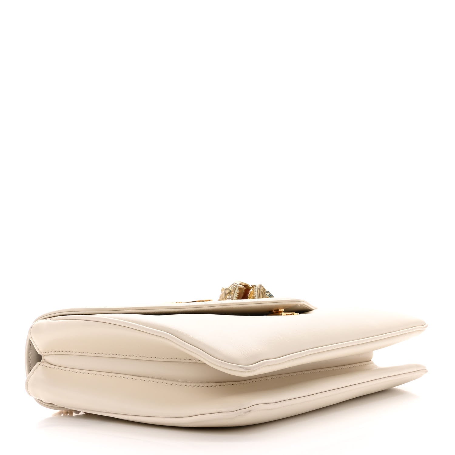 Gucci Vitello Palmellato Lux Crystal Medium Rajah Shoulder Bag Mystic White Multicolor 4 of 12